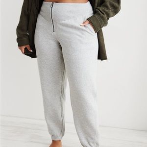 Aerie Fleece Corset Jogger Grey XL